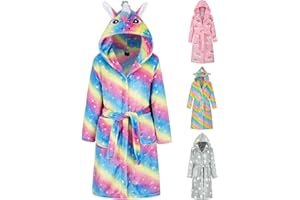 DiaryLook Bademantel Kinder für Mädchen, Flauschiger Fleece Morgenmantel Kuscheliger Kinderbademantel, Bathrobe, Robe, 8 9 10 11 12 13 14 Jahre