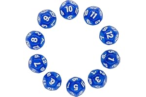 Deolven Würfel D12, 10 Pcs Transparent Blau Polyhedral Dice, 12 Seitige Klar Würfel für DND MTG RPG Dungeons und Dragons Party