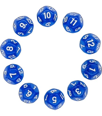 Febbya Lot de 10 dés polyédriques D10 - Double Couleur - D10 - pour DND MTG RPG Donjons et