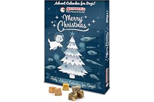SKIPPER'S Christmas Advent Calendar for Dogs - Contains White Fish Treats, Luxury Fish Skin Cubes & Salmon Supreme Cubes, Christmas Fishy Advent Calendar 2025, Premium Nutrition for Your Dog | (80g)