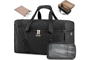 LOVEVOOK Reisetasche Damen, Große Öffnung Weekender Handgepäck Tasche Groß Travel Duffle Bag, Wasserdicht Kliniktasche Geburt Krankenhaustasche Sporttasche für Flugzeug Reise Sport Gym, Schwarz