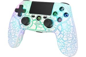 DYONDER wireless Controller per PS4, Gamepad wireless con vibrazione doppia, con luce RGB, joystick PS4 per PS4/Slim/Pro/PC(W)