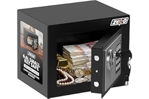 ZENO Digital Safe With Keypad Lock 6.6L | Fire Resistant Home Security Safe For Cash Jewellery And Documents | Reinforced Steel Body With Dual Locking Bolts | Wall Mountable Compact Safe 23x17x17cm