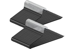 ABHENG Grucce per pantaloni, Gancio Grucce per Pantaloni, confezione da 50, Appendiabiti Salvaspazio Bianca, Gruccette in Acciaio Inox, Cromate, 38 x 0,5 x 13 cm, Nero, AIY0550B