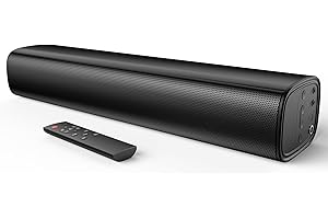 Saiyin 2.0-Kanal Soundbar für TV Geräte, 14.2 Zoll kompakte TV-Soundbar, 40 W Lautsprecher für Fernseher mit Optischer/AUX/Bluetooth-Verbindung, 3 EQ-Effekte für TV/PC/Projektor