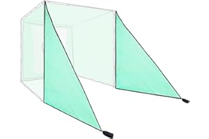 OBOKIDLYAMOR 2PCS Green Golf Triangle Side Net with Sandbags for Practice Hitting Netting or Simulator Impact Screen;Shank Net Barrier Net for Golf Driving Cage Frame