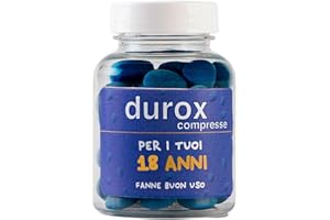 DFPRIME DUROX Compresse Blu 18 Anni – Scherzo Wiagras Goliardico per Uomo – Idea Regalo Divertente Compleanno 18 anni – Confetti Blu al Cioccolato – FANNE BUON USO