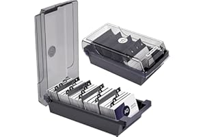 Kaimeilai Porta Biglietti da Visita, 500 Carte Scatola Portas Biglietti da Visita, Porta Biglietti da Visita Tavolo con Scomparto in Plastica e Scheda Indice Dalla A Alla Z