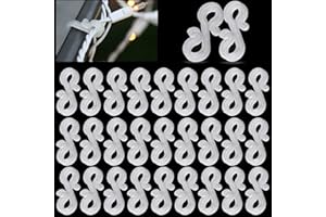 Weysoo Gutter Hooks, 120 Pcs Gutter Clips for Christmas Lights, Reusable Gutter Hooks for Outdoor Lights, Plastic Gutter Light Clips for Xmas Icicle Fairy String Lights Decoration(Translucent)