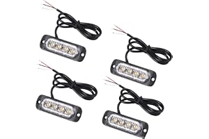 CAIONPLE 4 4 Led BäRnstensfäRgade Blixtljus 12V 24V Orange Grillfel Blinkar