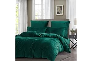 ‎BOQINGZHU Boqingzhu Flanell Winter Bettwäsche 135x200cm Plüsch Biber Grün Dunkelgrün Warm Kuschelig Flauschig Bettwäsche Teddy Fleece Samt Cashmere Touch Bettbezug 135x200cm mit Reißverschluss