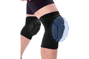 AUSYIWI Genouillère Sport, Genouillères de Danse Paire Élastique Genou Protection Genouillères Unisexe Anti-collision Éponge Épaisse pour Sport Danse Yoga Jogging Volley-Ball Noir