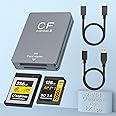 CFexpress Type B Reader & SD Card Reader USB 3.1 Gen 2 10Gbps CFexpress Card Reader Portable Aluminum CFexpress Memory Card Adapter Included USB C to USB A/C Cable Support Android/Mac OS/Windows