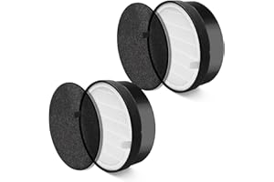 TOUYINGER Paquete de 2 Filtros HEPA de Repuesto Compatibles con Purificador de Aire LEVOIT LV-H132, H13 HEPA, Carbón Activado de Alta Eficiencia