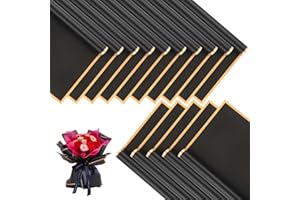 SVALOR 20 Feuilles Papier Emballage Fleuriste Noir, 58x58cm, Imperméable pour Bouquet (Noir)