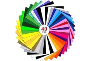 BEYAOBN Plotterfolie Textil 40 Stück 30.5x25cm Flexfolie Plotter Textil, Heat Transfer Vinyl Plottermaschine für T-Shirt, Kleidung, Hüte oder andere Stoffe, Bügelfolie(27 Farben)