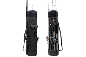 Powcan Sac de pêche Oxford Portable Haute capacité pour Canne à pêche - Organiseur de Transport pour Canne à pêche - Étanche - pour Les pêcheurs
