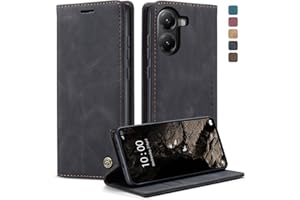 owlhold Funda Xiaomi Poco X7 Pro 5G Carcasa Poco X7 Pro 5G Avanzado PU Piel [Tarjetas y Billetera][Soporte Plegable][Cierre Magnético] Libro Funda para Xiaomi Poco X7 Pro 5G - Negro