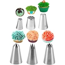 Set Di 3 Beccucci Per Glassa A Forma Di Erba In Acciaio Inox – Per Decorare Torte, Cupcake E Biscotti, Facili Da Usare