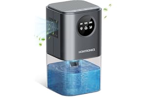 1700ML Deshumidificador Eléctrico, [Temporización] Homtronics Silencioso Pequeño Deshumidificador de Humedad con 7 Colores Luz, Apaga Automáticamente, Dehumifier pare Cuarto, Closet, Bañoz (Gris)