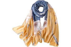 WEIGEER Bufanda de seda para mujer, bufanda azul, bufandal Lotus Scarf Neckerchief Long Head Wrap Thin Scarf Beach Women Hijab Belt Vintage Bridal Shawl Chiffon Scarf Cloth White