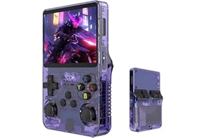 Werwing R36S Console de jeu rétro, écran IPS de 3,5", carte TF de 64 Go avec plus de 10 000 jeux préchargés, appareil de jeu portable Linux OS (violet)