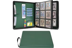 Wonderpool Toploader pärm samlarkort album förvaring 9 fickor – 360 sidobelastning rymmer toppmatare med extra innerfickor | PU-läderanteckningsbok för MTG TCG Yugioh spel sportkort