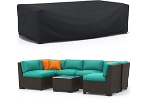 BROSYDA Funda Muebles Jardin Impermeable, (242x162x100cm) Funda Mesa Jardin con Salida de Aire, 600D Oxford Funda Sofa Jardin Exterior, Antivento, Anti-UV, Antipolvo Funda Protectora Muebles Jardin