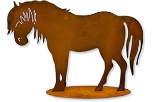 Rostikal Dekofigur Pferd 30 cm Edelrost Gartendeko Vintage Dekoration Rost Deko für Garten