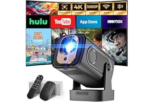 WOWLINK Beamer [1080P Native & Autofokus & 2025 Modell & Integrierte Apps] 4K Support Mini Beamer mit WiFi 6 Bluetooth 5.4 Air Remote Projektor Tragbarer Kompatibel mit HDMI/TV Stick/Memory Stick/Laptop