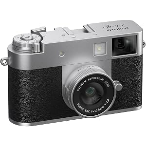 Fujifilm X Half 17.7MP 1 inch CMOS Sensor with 10.8mm f/2.8-11 Lens|Retro Style mirrorless Compact Travel Camera|2k vlogging for Street/Lifestyle - Silver