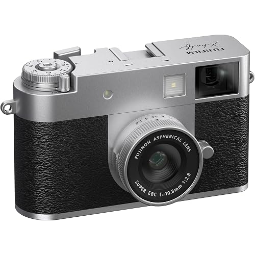 Fujifilm X Half 17.7MP 1 inch CMOS Sensor with 10.8mm f/2.8-11 Lens|Retro Style mirrorless Compact Travel Camera|2k vlogging for Street/Lifestyle - Silver