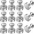 RECLUSE 12 Pack Small and Strong Magnetic Push Pins Fridge Magnets,Neodymium Magnet Pins, Strong Whiteboard Magnets, Strong Metal Magnets for Refrigerator, Map, Lockers, Home, School & Office Use