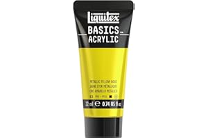 Liquitex Acrilico Basics - Tubo di Pittura Acrilica, Oro Giallo Metallizzato, 22 ml