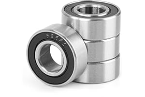 JESUSTREE 4 Pezzi 686-2RS Cuscinetti a Sfera Sigillati 6x13x5mm, Doppia Guarnizione in Gomma, Acciaio Cromato, Pre-Lubrificati, Gola Profonda in Miniatura per Skateboard, Scooter, Pattini in Linea