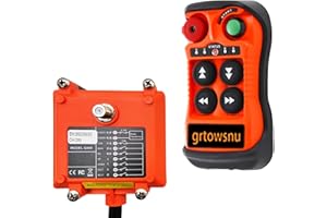 GRTOWSNU 4 Buttons 12-24V AC/DC AC Wireless Crane Remote Control Industrial Radio Controller for Electric Chain Hoist Overhead Tower Bridge Lifting Crane Transmitter and Receiver