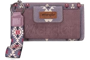MONTANA WEST Wrangler Wallet Purse for Women Aztec Clutch Wristlet Wallet with Boho Credit Card Holder, 3artist-Pastel Purple, One Size