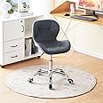 CLIPOP Office Desk Chair Grey Height Adjustable Computer Chairs with Swivel Lift Chrome Legs, Ergonomic Task Chair for Home Office Study Room