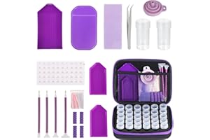 Kinsinder 30 Slots Diamond Painting Koffer Aufbewahrung Zubehör Boxen, 5D Diamond Painting Zubehör Boxen für DIY Diamant Malerei Zubehör DIY Kunst Handwerk (Violett)