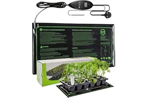 Gdsode Seedling Heat Mat, 6 Time Settings, 6 Grade Temperature Control, Reptile Amphibians Warmer Mat, Seedling Heating Pad for Sprouting Indoor Seedlings in Winter Hydroponics (20"x10")