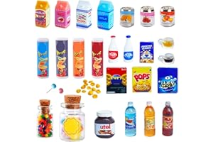 BQLYblink Mini Nourriture Jouet 1/12, 28 Pièce Jouets de Miniatures Alimentaires Boissons, Mini Nourriture Miniature Accessoires Miniatures de Cuisine pour Maison de Poupee Miniverse