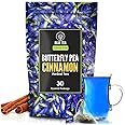 BLUE TEA - Butterfly Pea Flower Cinnamon Tea - 30 Tea Bags - Plant Based | ANTIOXIDANT RICH | Aparajita - Shankhpushpi | Herbal Tea - Caffeine Free - Detox Tea - Flower Based - Vegan - Non-Bitter - Non-GMO | Featured In Shark Tank | Zipper Pack