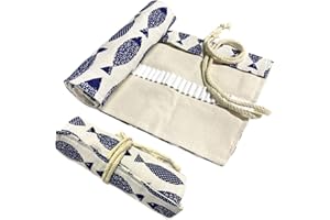 Estuche para lápices de lona, ​​DOITEM 48 72 agujeros, soporte de rollo de lápiz de color, bolsa de almacenamiento para artista, escuela, oficina