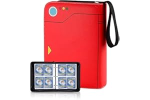 SCBOY Album Na Karty kolekcjonerski Album Na Karty Z Zamkiem Błyskawicznym Mieści 400 Kart 50 Stron Kompatybilny Z Różnymi Kartami Prezent Dla Dzieci (Czerwony-B)