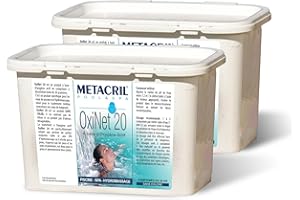 Metacril OxiNet 20 Set of 20 Active Oxygen Tablets 20 g Ideal for Swimming Pool or Spa Whirlpool – 2 x 1.2 kg