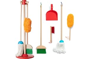 Melissa & Doug, Let’s Play House! Dust! Sweep! Mop! Pretend Play Toy Set for Kids, Cleaning Wooden Toys for Children, 3+, Gif