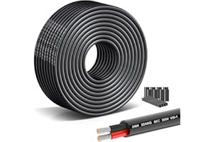 SCHDRA 22AWG 2 Core Extension Cable from us - 22 Gauge 0.3mm² Stranded Oxygen-Free Copper, 15M/49.21FT PVC Jacket, 300V Rated for Marine Battery, LED Lighting & Outdoor Applications