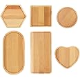 DIY Mosaic Bamboo Coasters, Blank Base Trays, Drinking Cup Coaster, Plant Coaster, Art Plate (6 Pack, mosaic tiles not included)