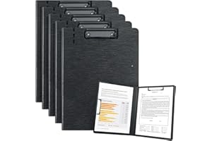 URbantin A4 Portapapeles con Pinza,5 Piezas Portapapeles con Tapa,Tableros con Pinza de Escritura, Carpetas con Pinza Clipboards A4,Negro