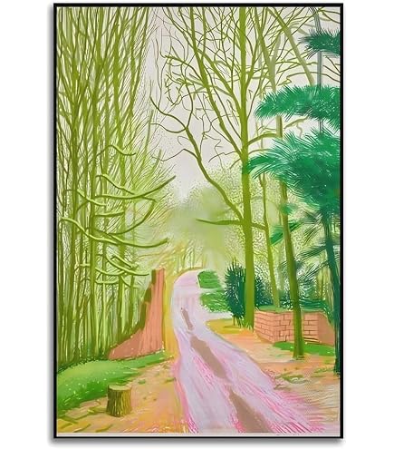 Tableau Toile David Hockney « The Arrival Of Spring » – Déco Murale Moderne 40x60cm | Salon, Chambre, Bureau